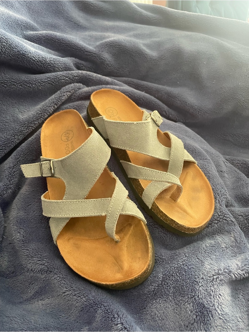Women’s Light Blue Cross-Strap Sandals